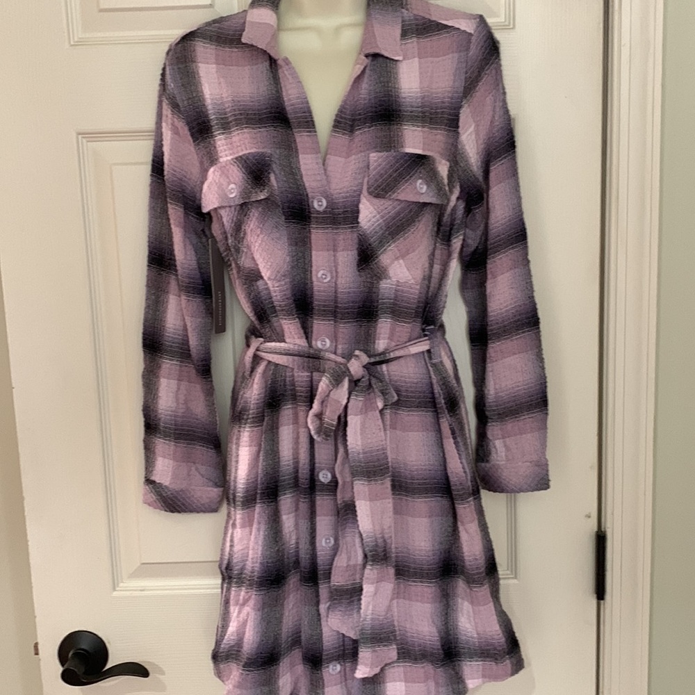 Cloth & Stone Ara Mini Plaid Shirtdress Dress